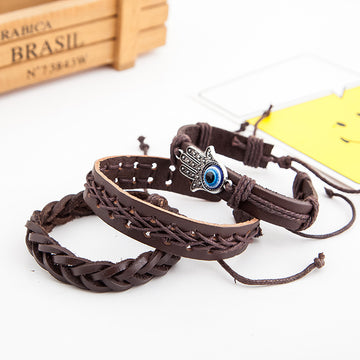 Palm Eye Leather Men'S Cowhide Bracelet