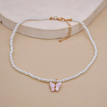 Elegant White Pearl Choker Necklace Small