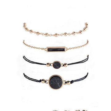 Black Turquoise Pattern Bracelet Handmade Chain