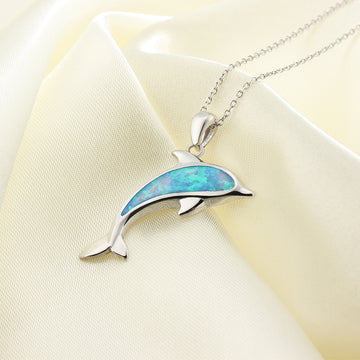 Ocean Dolphin Pendant Copper Necklace With