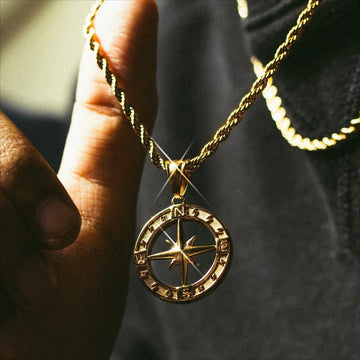 Stainless Steel Compass Circular Necklace Geometric