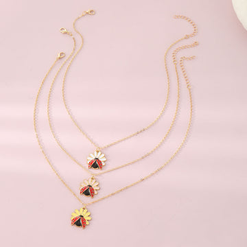 Children'S Jewelry Pastoral Style Flower Ladybug Necklace
