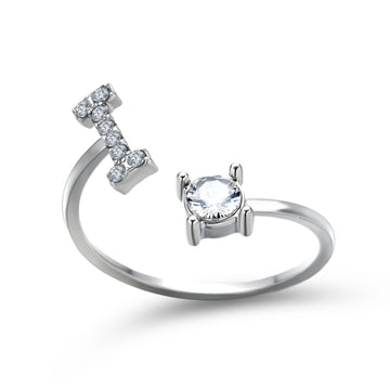 New Design Adjustable 26 Initial Letter Ring