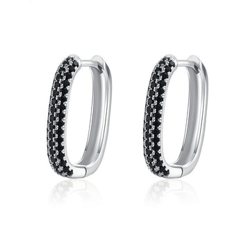 French Style Black Zircon Earrings For