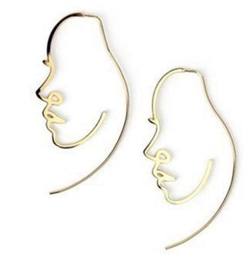 Creative Abstract Face Contour Earrings Trendy