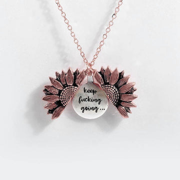 Sunflower Double Layer Lettering Necklace Stylish