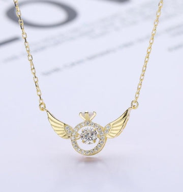 Angel Wings Necklace Women'S Korean Light