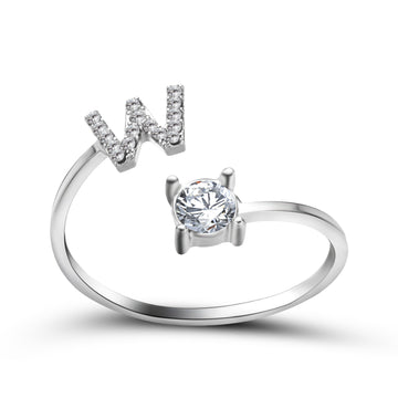 New Design Adjustable 26 Initial Letter Ring