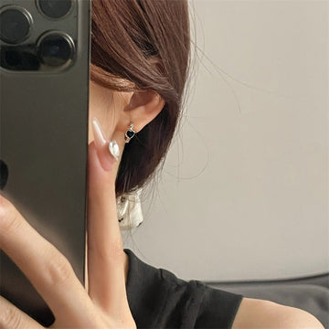 Black Love Heart Earrings Women Summer