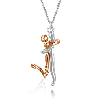 Couples Pendant Humanoid Hug Necklace In