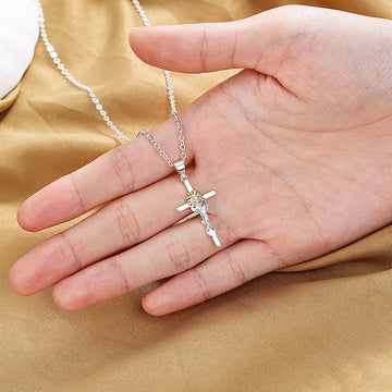 Cross Gold And Silver Two Color Necklace