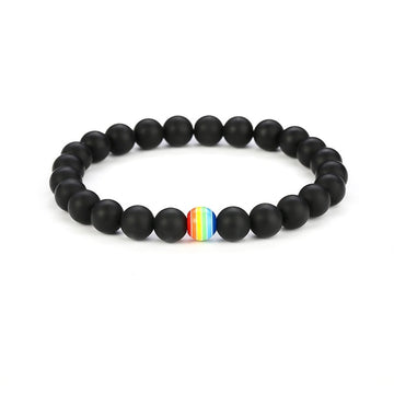 Rainbow Bead Bracelet Pride Natural Stone
