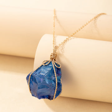 Rainbow Quartz Crystal Necklace Natural Rough