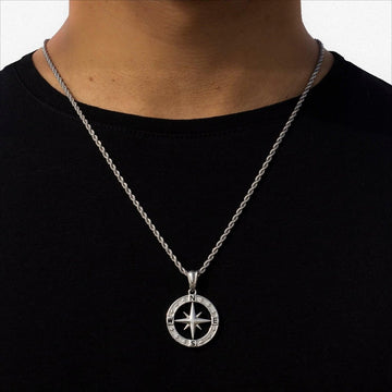 Stainless Steel Compass Circular Necklace Geometric