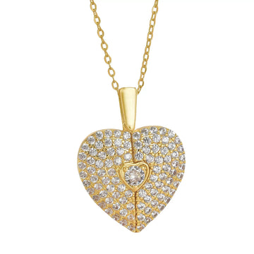Women'S Heart Opening Closing Necklace Wings
