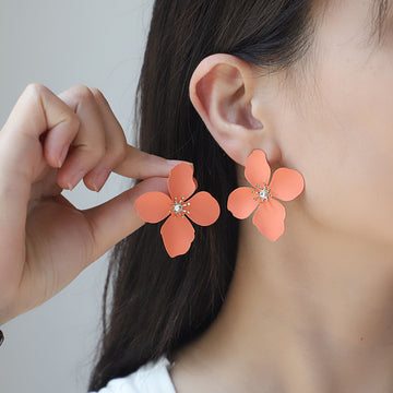 Colorful Flower Stud Earrings For Women