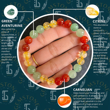 8Mm Yellow Beaded Bracelet For Men