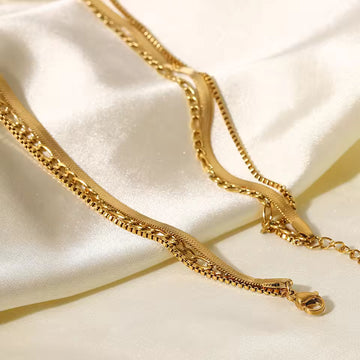Punk Geometric Snake Bones Chain Multi Necklace