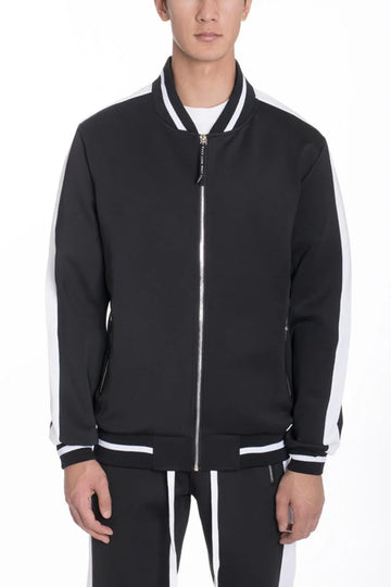 Heavy Weight Solid Track Jacket for Men with Stretchy Fit and Comfortable Layering