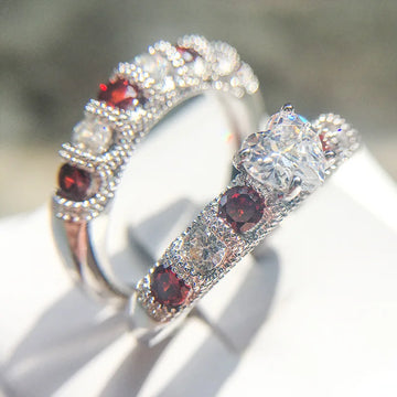 Statement Fashion Set Ring With Heart