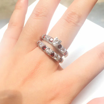 Statement Fashion Set Ring With Heart