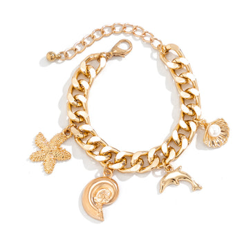 Creative Boho Conch Dolphin Starfish Pendant Necklace