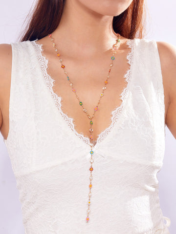 European And American Color Artificial Crystal Necklace