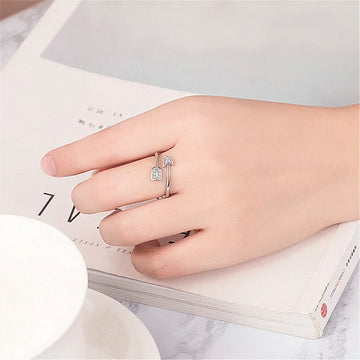 Diamond Arrow Ring In Copper Material
