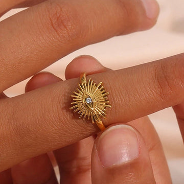 Solana Gold Geometric Ring For Women