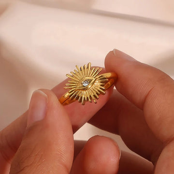 Solana Gold Geometric Ring For Women