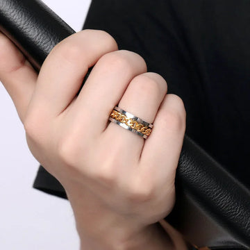 Roman Letter Rotatable Chain Rings For Ring