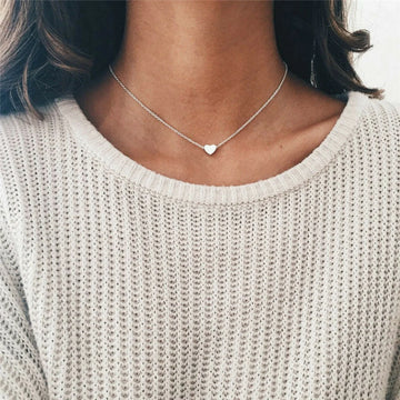 Fashion Simple Heart Shaped Clavicle Chain Necklace