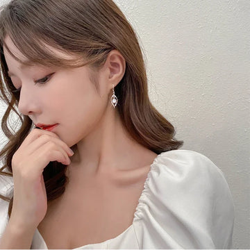 Zircon Reduction Silver Earrings Copper Plated