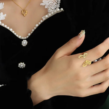 Personality Fashion Normcore Style Hollow Butterfly Ring