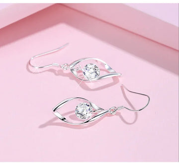 Zircon Reduction Silver Earrings Copper Plated