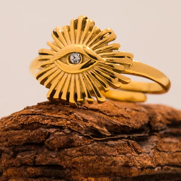 Solana Gold Geometric Ring For Women