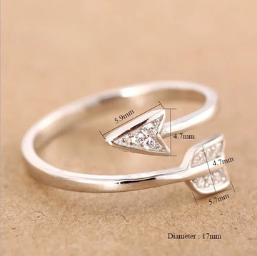 Diamond Arrow Ring In Copper Material