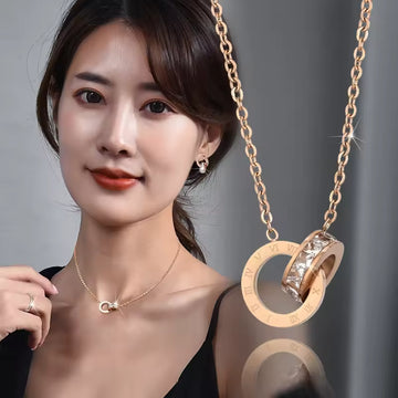 Roman Numeral Diamond Necklace For Women