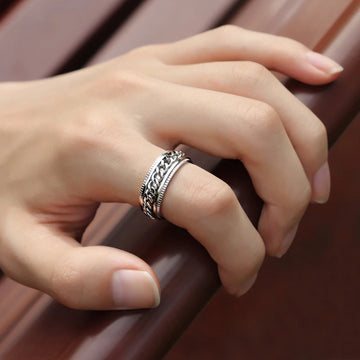 Roman Letter Rotatable Chain Rings For Ring