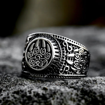 Asgard Crafted Handcrafted Stainless Steel Bear Ring