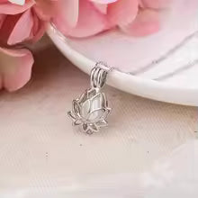 Yoga Lotus Photo Box Luminous Pendant Necklace