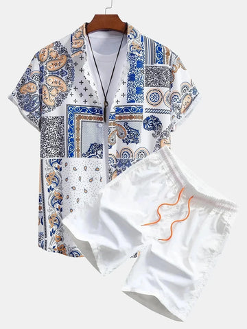 Relax Mood Men Beach Shorts Set Stylish Summer Outfit