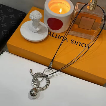 Bohemian Ring Leather Necklace With Ot
