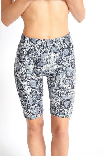 Snake Print Biker Shorts for Women Comfortable Fashion Activewear