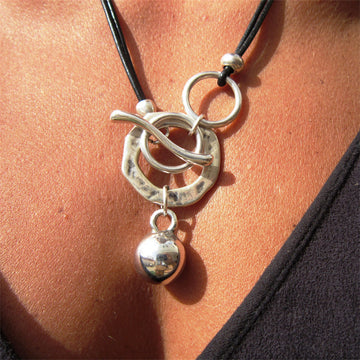 Bohemian Ring Leather Necklace With Ot