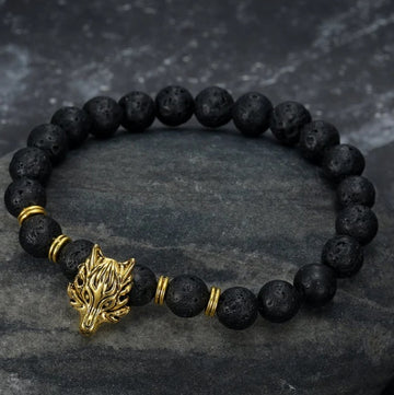 Asgard Crafted Grey Wolf Head And Bracelet