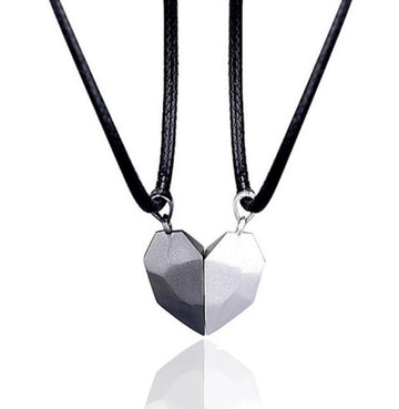 Minimalist Lovers Matching Friendship Heart Pendant Necklace