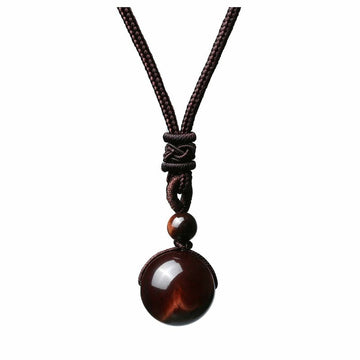 Fashion 16Mm Natural Obsidian Amethyst Pendant Necklace