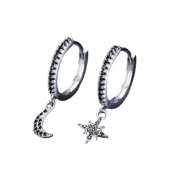 Fashion Personality Black Star And Moon