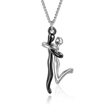 Couples Pendant Humanoid Hug Necklace In